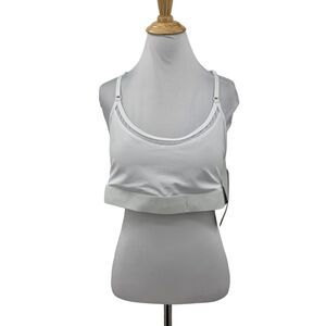 Vie Active Chelsey Sports Bra Womens Plus 1X White Padded Ultra Flow Adjustable